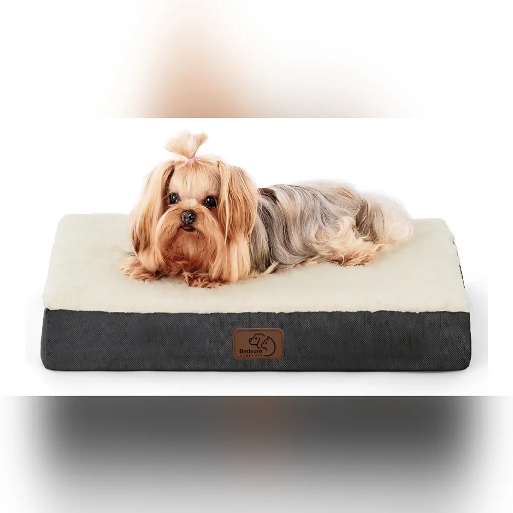 Luxurious Cream and Gray Dog Bed